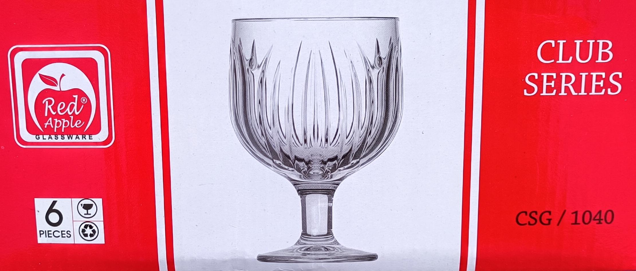 Club Series Footed Goblet Glasses (CSG / 1040) - Red Apple GLASSWARE