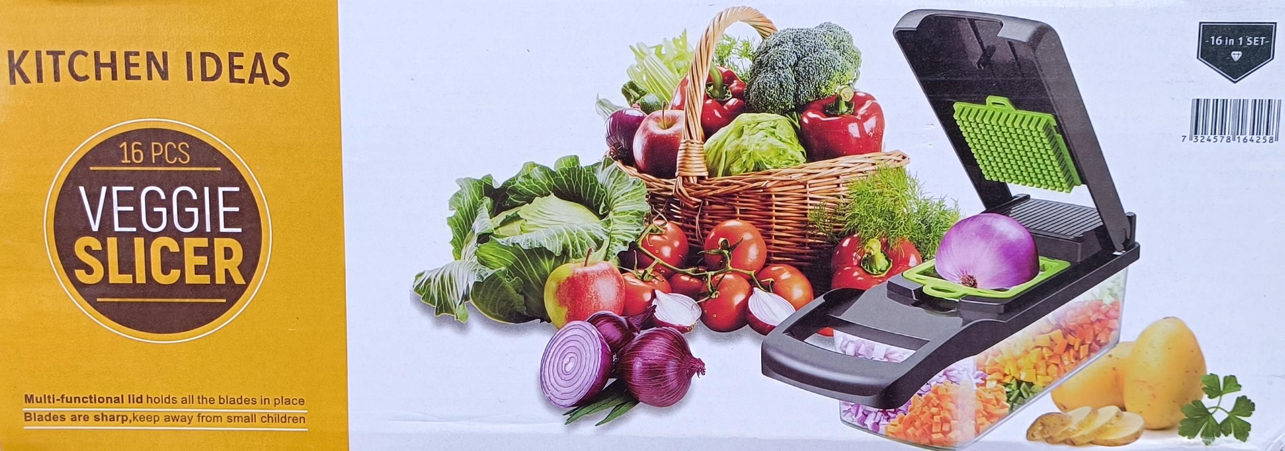 Kitchen Ideas 16-in-1 Multi-Functional Vegetable Slicer, Chopper, Dicer & Grater Set