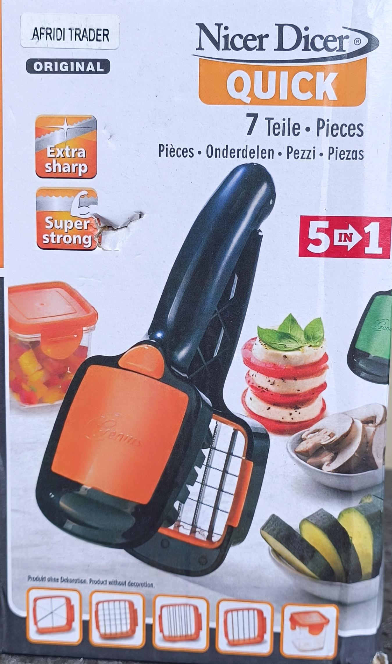 Genius Nicer Dicer Quick 5-in-1 Compact Handheld Vegetable Cutter