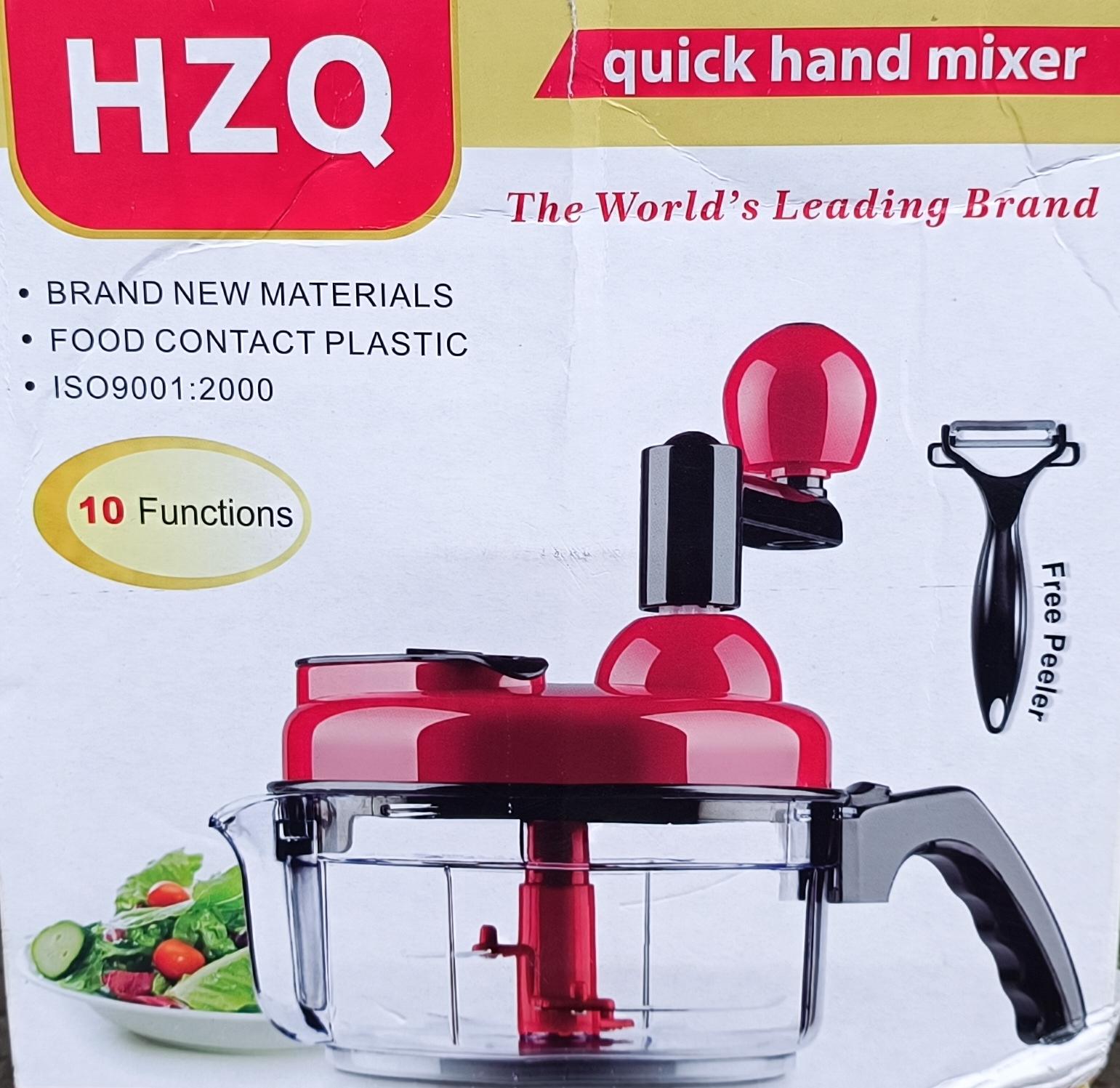 HZQ 10-in-1 Multi-Function Quick Hand Mixer & Manual Food Chopper with Free Peeler
