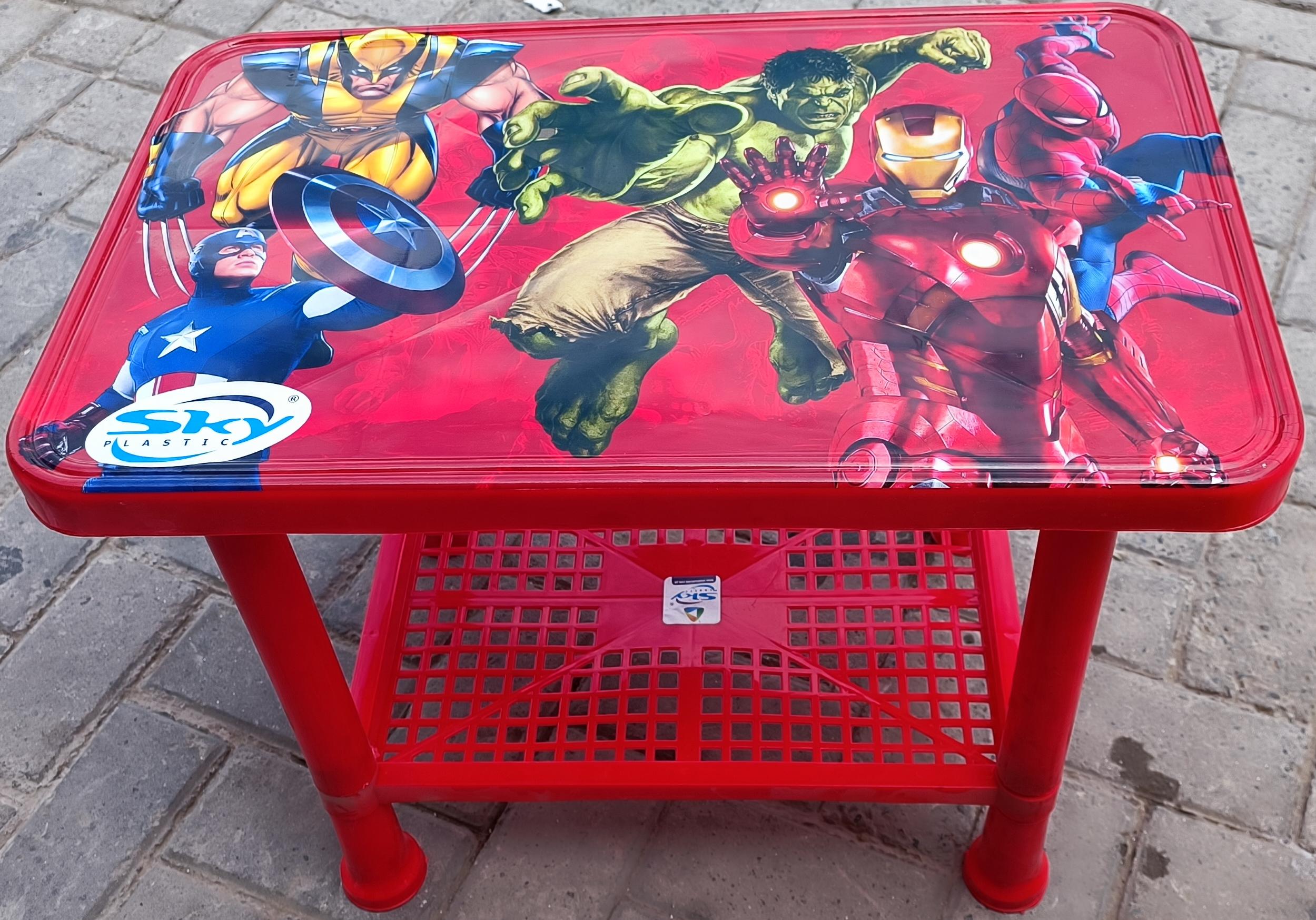 Kids Printed Study & Activity Table with Storage Shelf - Sky Plastic