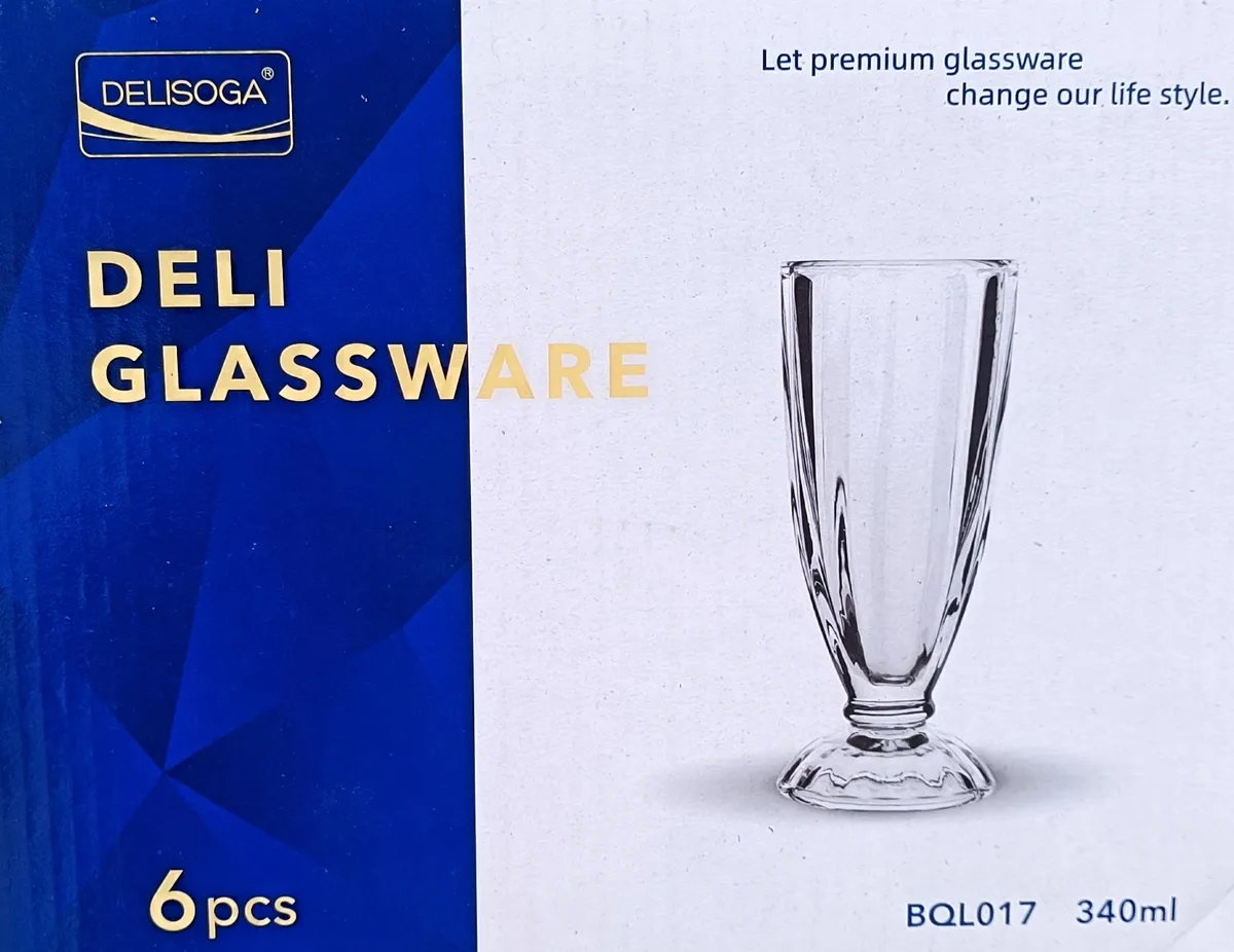 Footed Ice Cream Sundae Dessert Glass Set (BQL017) - Delisoga