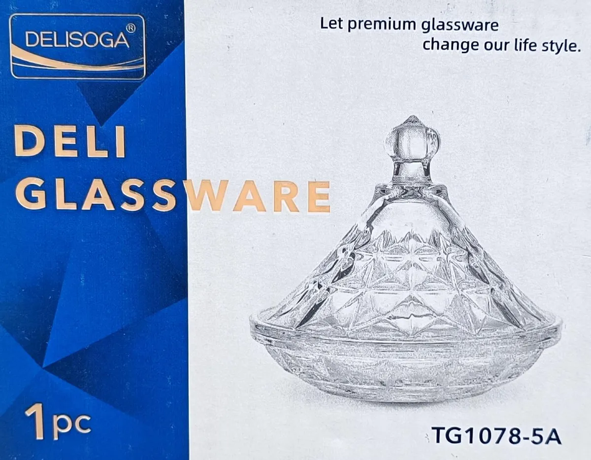 Deli Glassware Conical Candy / Sugar Pot with Lid (TG1078-5A) - DELISOGA
