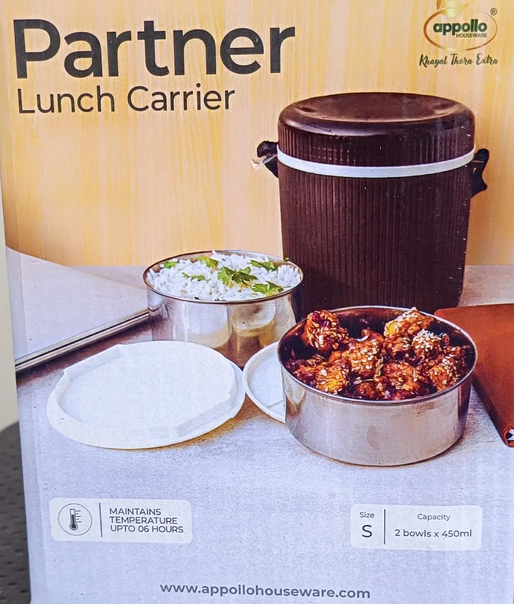 Partner Insulated Lunch Carrier (Small - 2 Bowls x) - Appollo Houseware