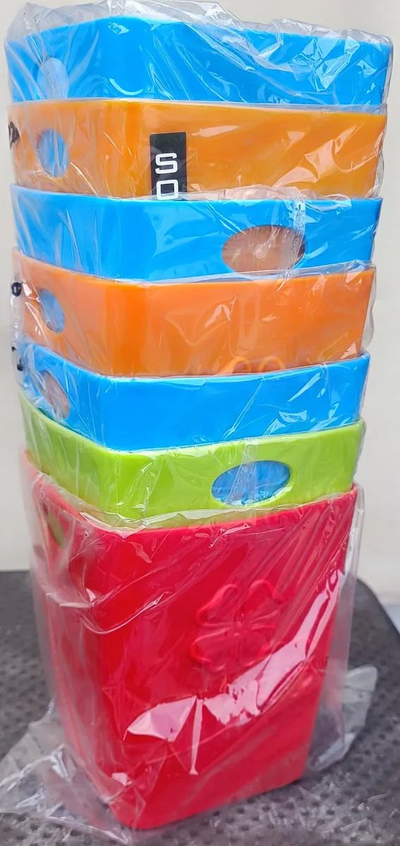 Multi-Color Plastic Desktop & Kitchen Storage Organizer Baskets - Set of 6