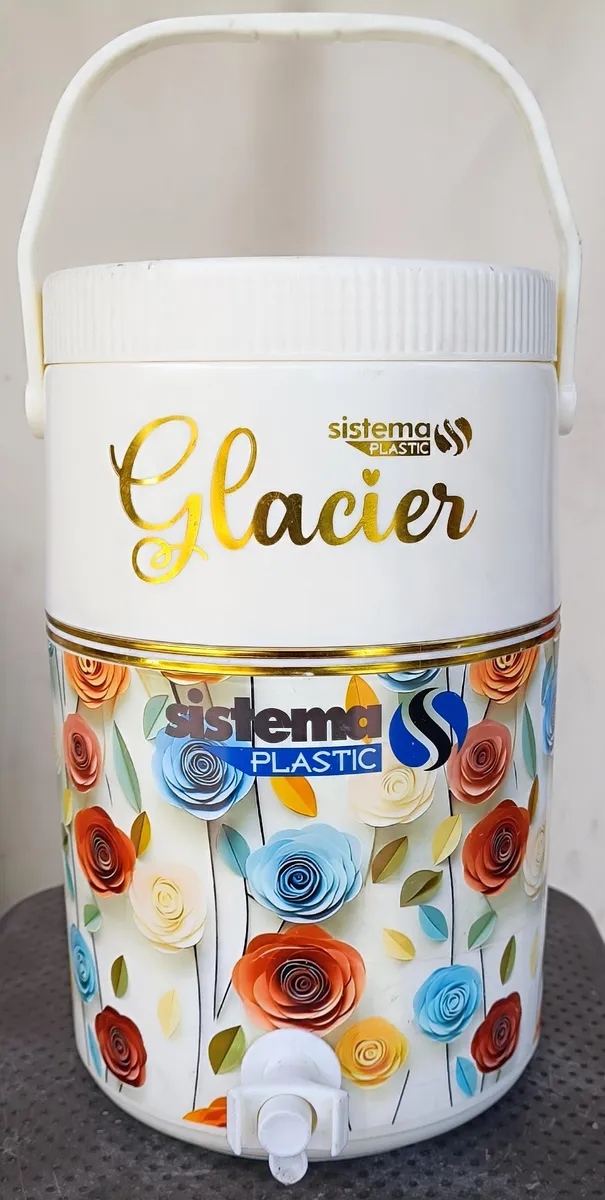Glacier Floral Compact Insulated Water Cooler with Handle - Sistema Plastic